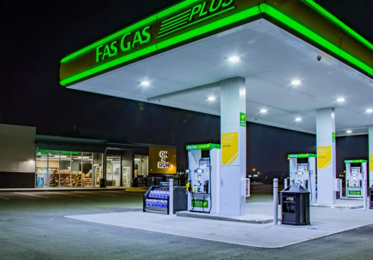 Gas station at night